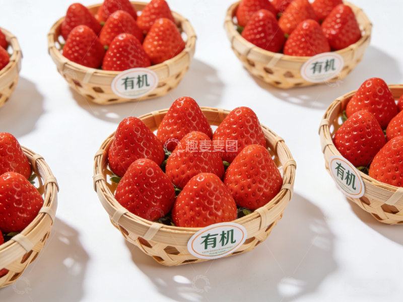 高清大图下载【趣麦麦图】有机草莓新鲜展示摄影