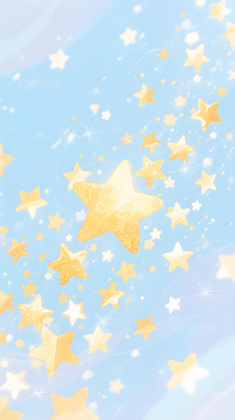 高清大图下载【趣麦麦图】梦幻星空背景插画素材蓝色壁纸装饰底纹