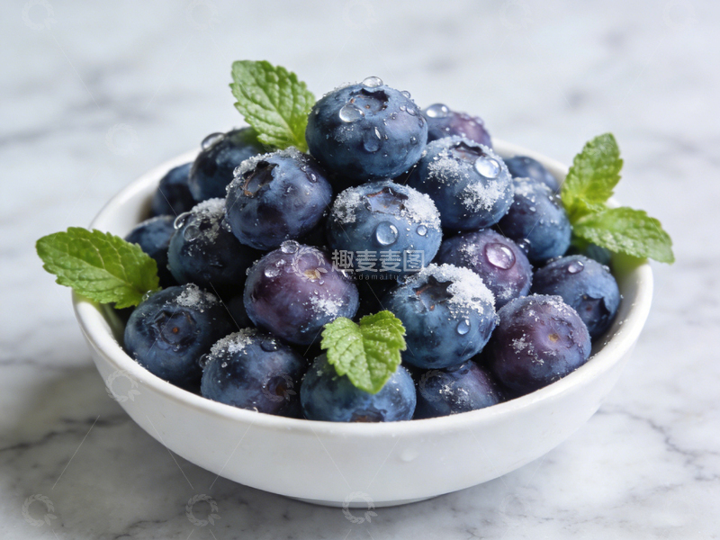 高清大图下载【趣麦麦图】蓝莓碗装清新美食摄影