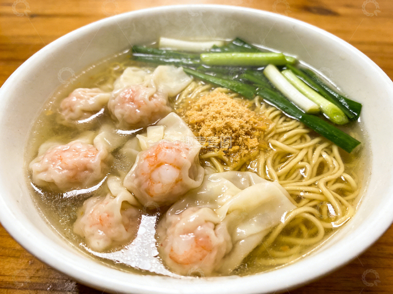 高清大图下载【趣麦麦图】一碗鲜虾云吞面