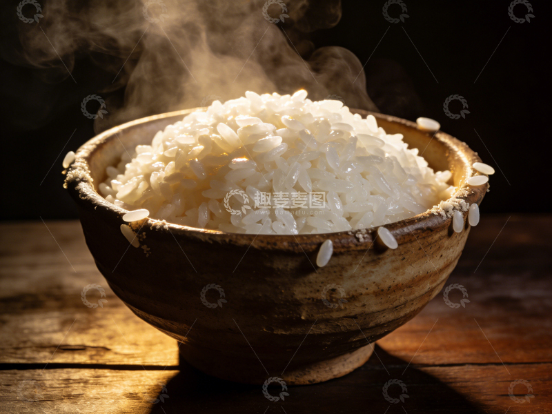 高清大图下载【趣麦麦图】蒸米饭美食摄影