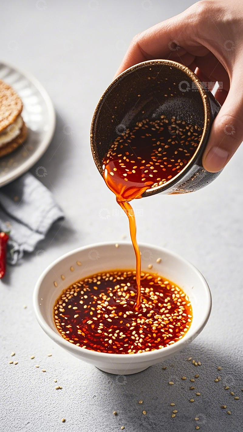 高清大图下载【趣麦麦图】红油调料特写美食摄影