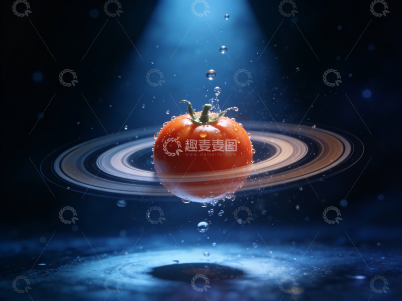 高清大图下载【趣麦麦图】动感水花番茄视觉效果