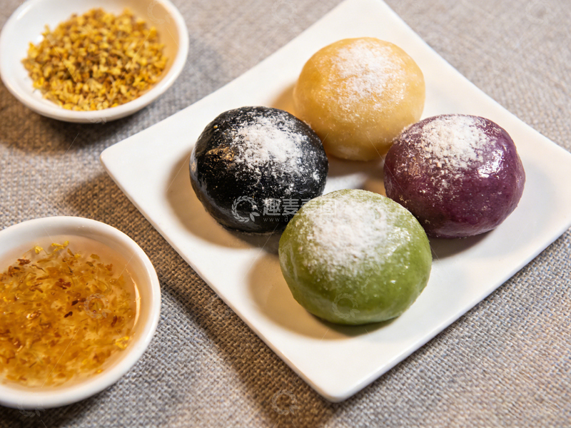 高清大图下载【趣麦麦图】多彩糯米团子甜点美食摄影