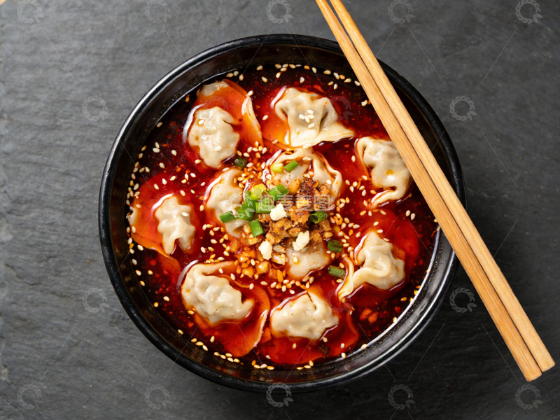 高清大图下载【趣麦麦图】红油饺子美食摄影