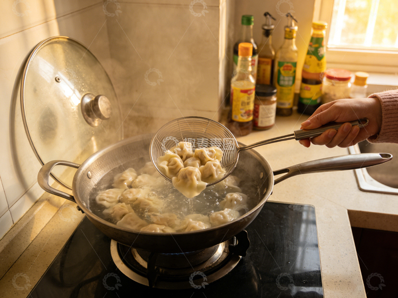 高清大图下载【趣麦麦图】厨房烹饪饺子生活照