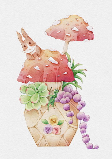 水彩森林元素装饰素材插画