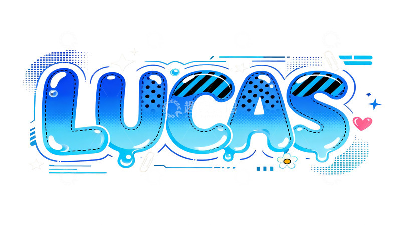 高清大图下载【趣麦麦图】潮酷渐变蓝艺术字视觉2