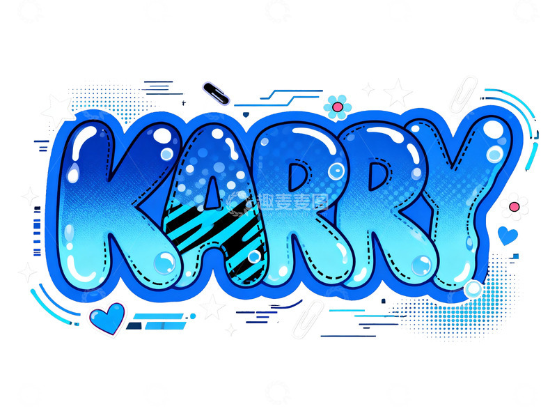 高清大图下载【趣麦麦图】潮酷渐变蓝艺术字视觉4