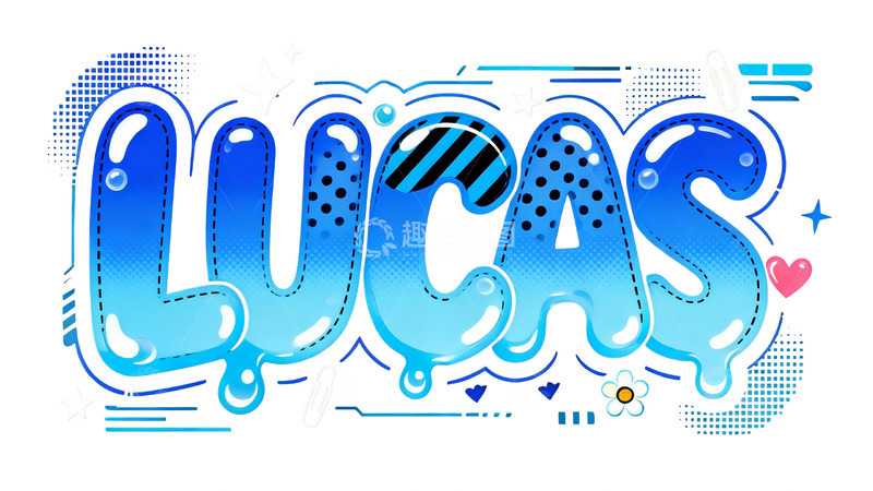 高清大图下载【趣麦麦图】潮酷渐变蓝艺术字视觉6