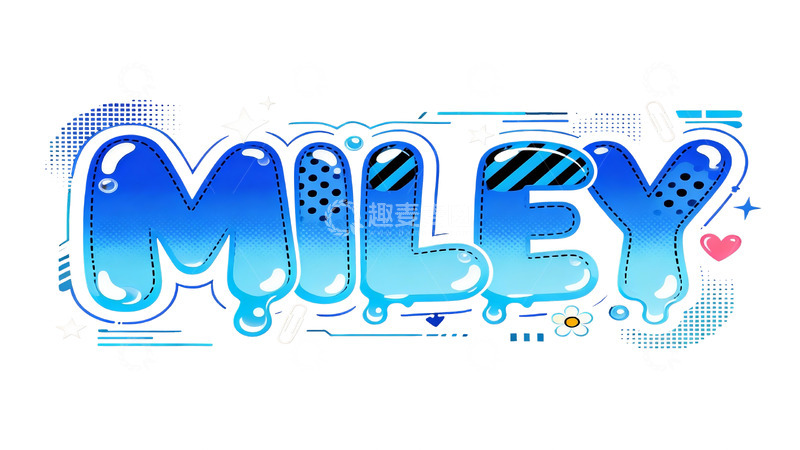 高清大图下载【趣麦麦图】潮酷渐变蓝艺术字视觉5