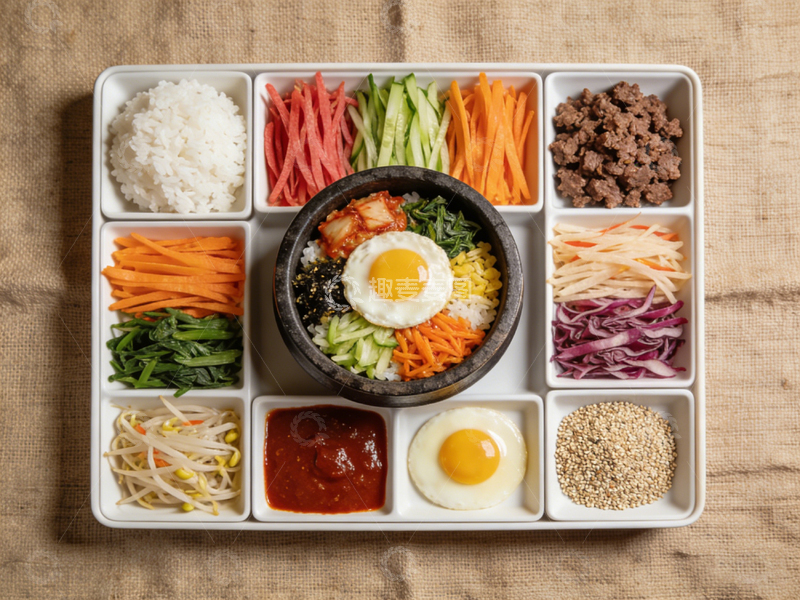 高清大图下载【趣麦麦图】石锅拌饭韩式料理美食摄影