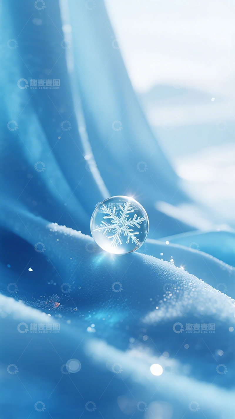 高清大图下载【趣麦麦图】冰雪晶莹水滴壁纸