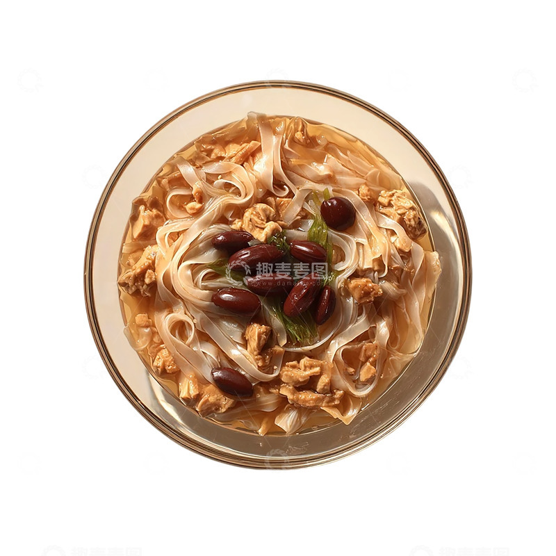 高清大图下载【趣麦麦图】丝滑面条与红豆的奇幻邂逅