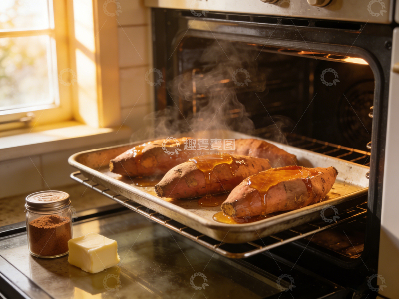 高清大图下载【趣麦麦图】温馨厨房烤红薯