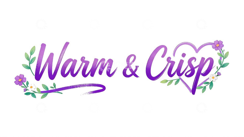 高清大图下载【趣麦麦图】紫粉渐变风花卉装饰艺术字视觉3