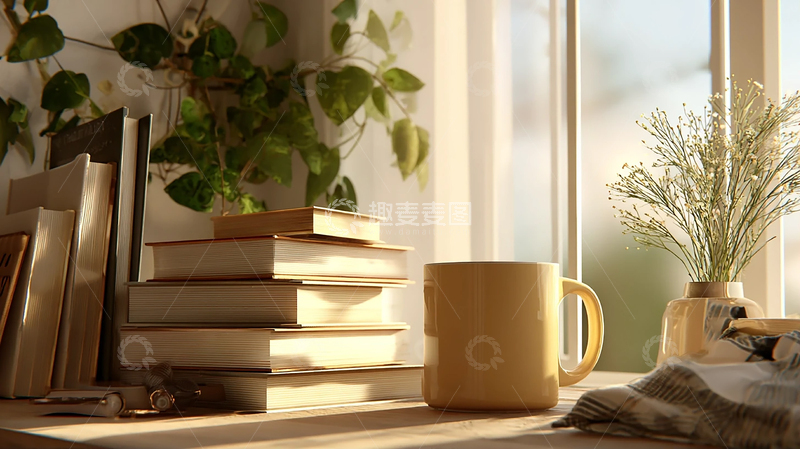 高清大图下载【趣麦麦图】温暖阳光中的静谧阅读时光