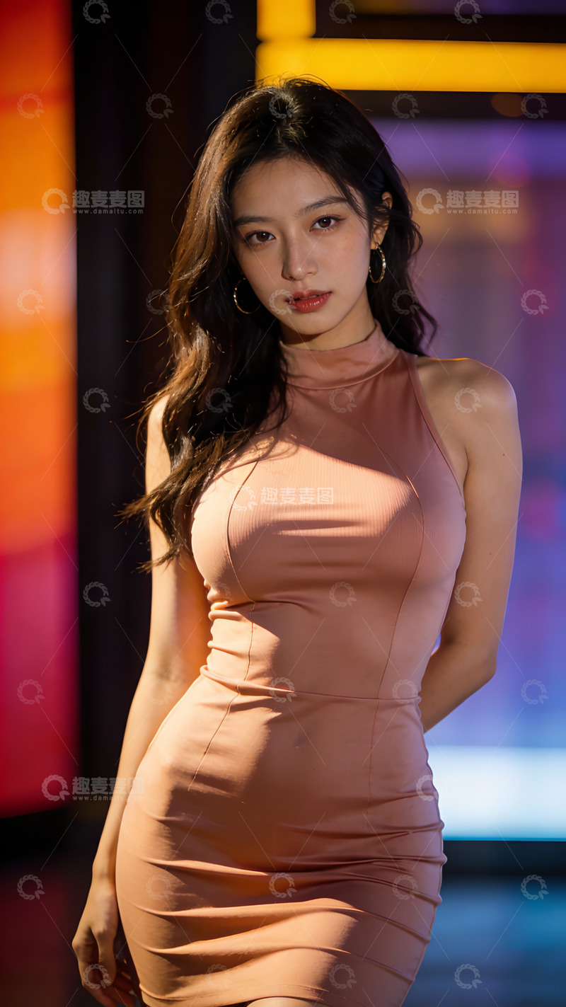 高清大图下载【趣麦麦图】都市夜景时尚女性写真