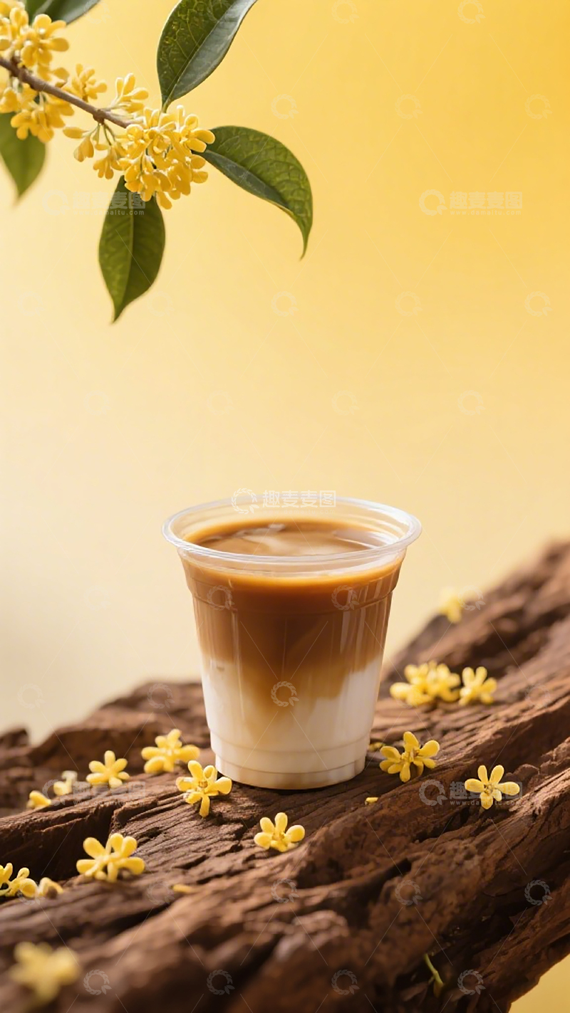 高清大图下载【趣麦麦图】桂花拿铁秋日温馨静物摄影
