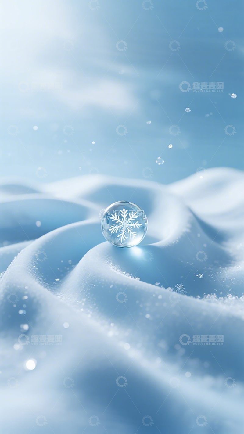 高清大图下载【趣麦麦图】冰雪世界雪花球景观