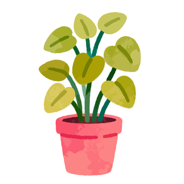 卡通植物盆栽插画