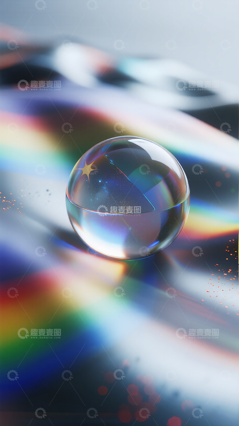 高清大图下载【趣麦麦图】水晶球彩虹光影创意摄影