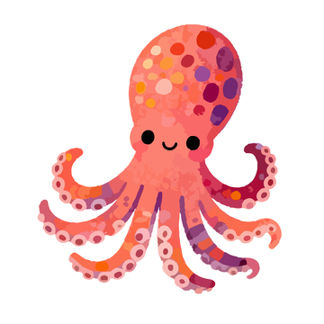 可爱章鱼卡通插画