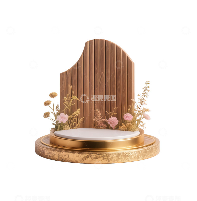 高清大图下载【趣麦麦图】木质花卉展示台装饰