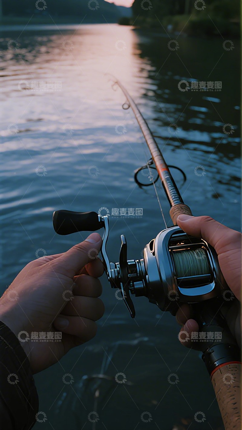 高清大图下载【趣麦麦图】傍晚垂钓静谧水域