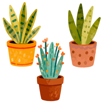 卡通盆栽插画素材