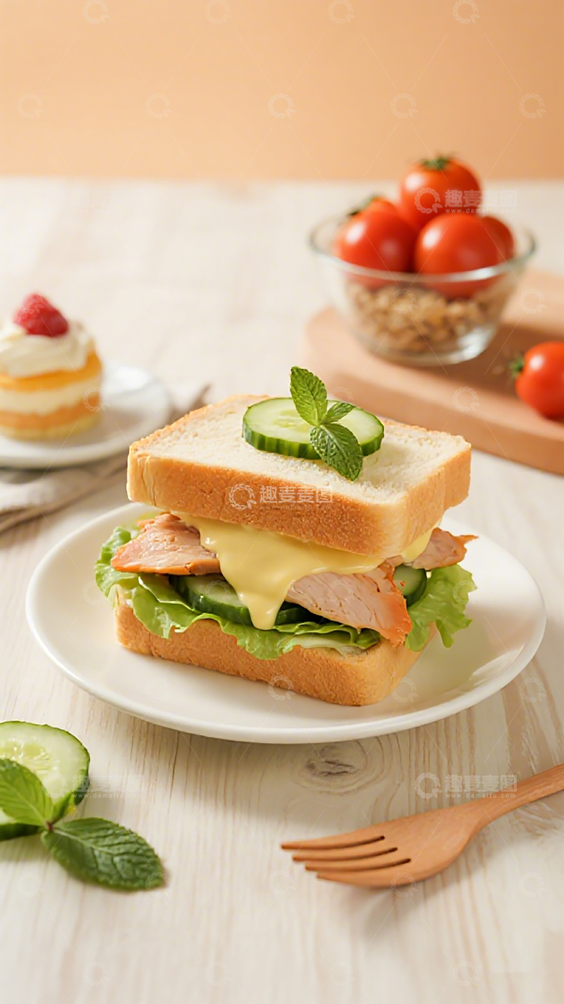 高清大图下载【趣麦麦图】清新三明治美食摄影