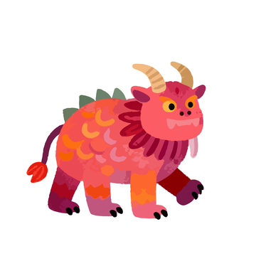 彩绘山羊卡通形象