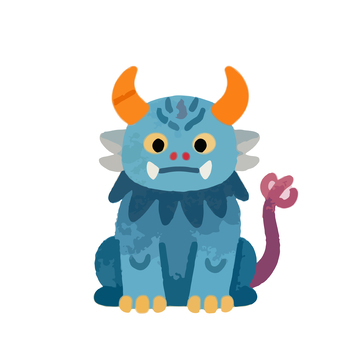卡通蓝色怪兽插画