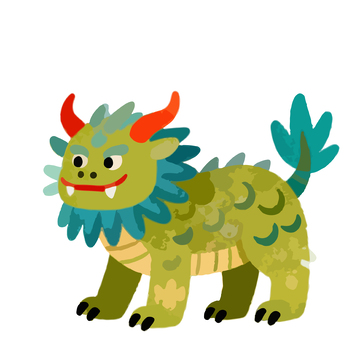 卡通可爱神兽插画素材