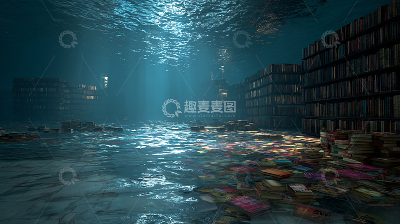 高清大图下载【趣麦麦图】深海书海的神秘邂逅