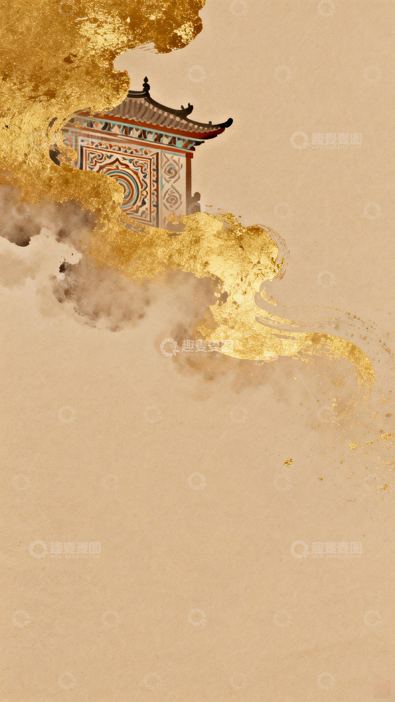高清大图下载【趣麦麦图】古风建筑云雾仙境图