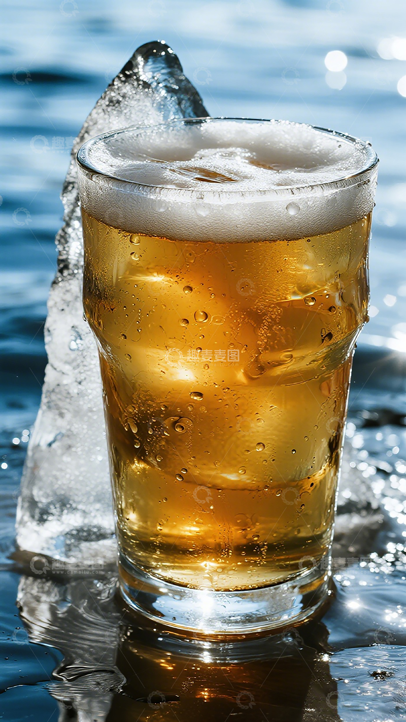 高清大图下载【趣麦麦图】清凉啤酒水面摄影