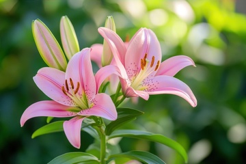 盛开的百合花花卉