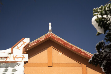 冬日雪景传统建筑