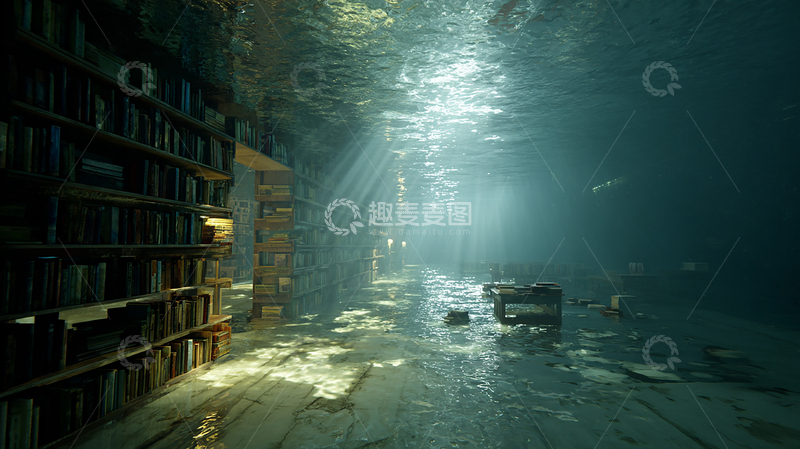 高清大图下载【趣麦麦图】水下图书馆的神秘探秘