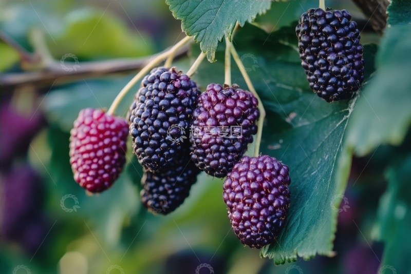 高清大图下载【趣麦麦图】紫色的桑葚特写摄影