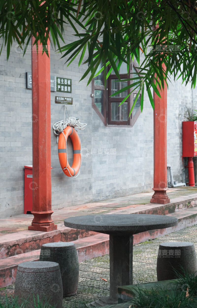 高清大图下载【趣麦麦图】-古韵庭院休闲角落