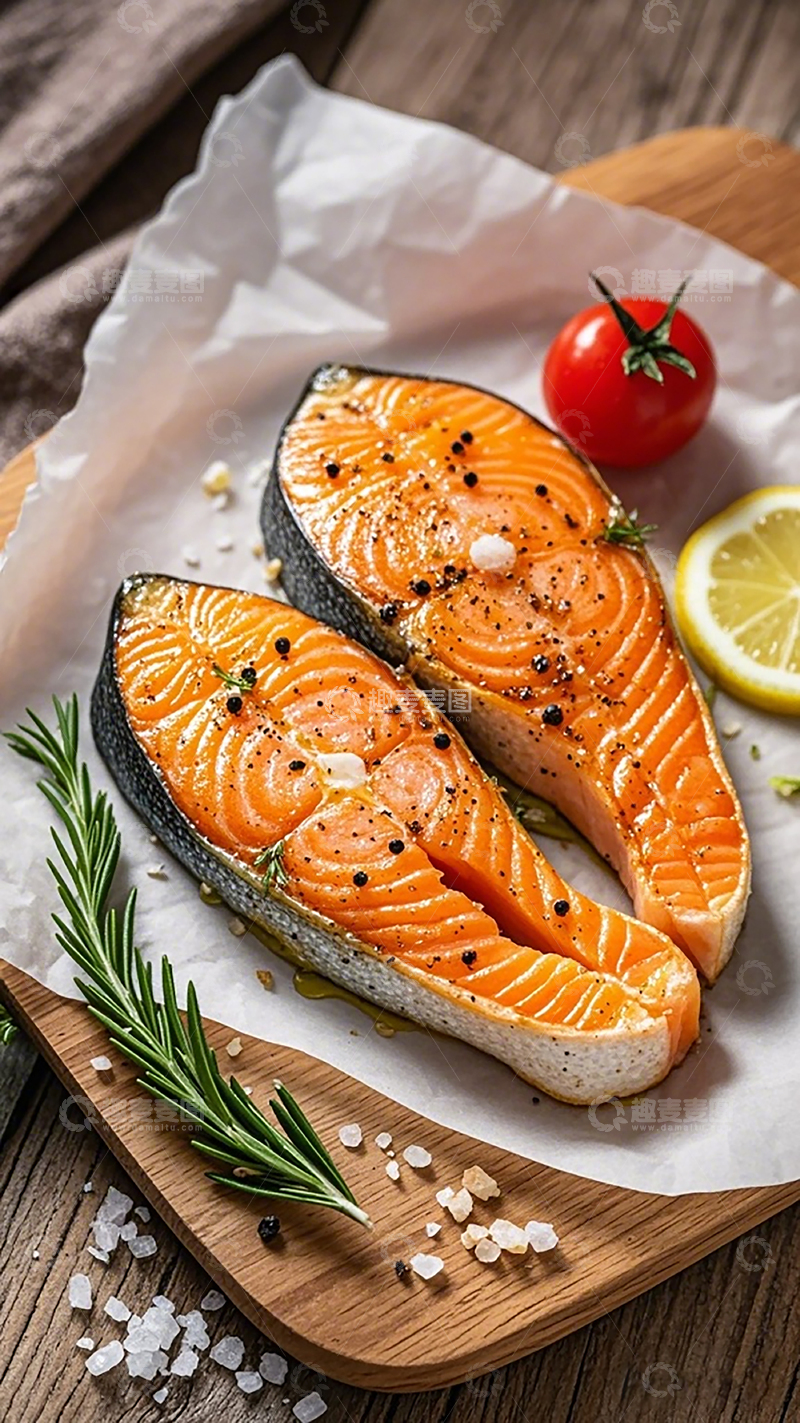高清大图下载【趣麦麦图】美食摄影三文鱼摆盘
