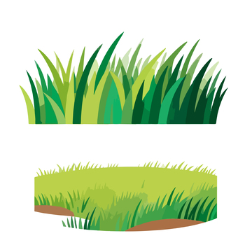 扁平风草地插画元素