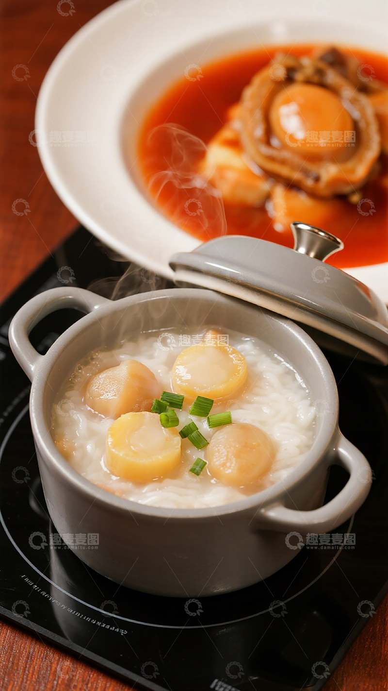 高清大图下载【趣麦麦图】鲍鱼粥美食摄影