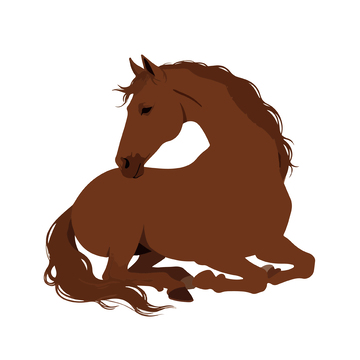 卡通马插画矢量图