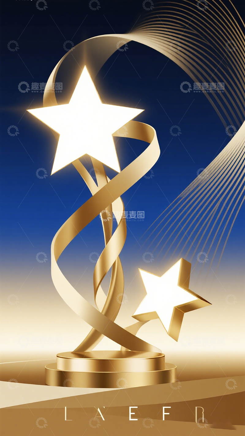 高清大图下载【趣麦麦图】星光奖杯设计素材