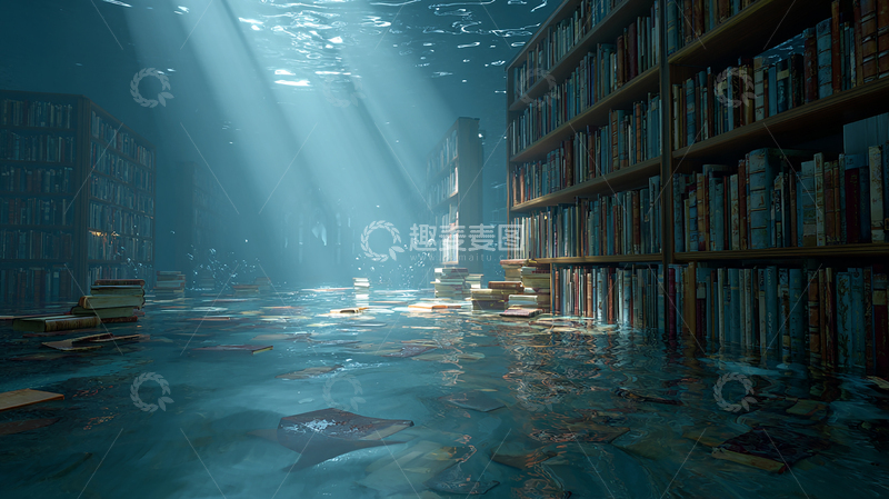 高清大图下载【趣麦麦图】水下书海的静谧奇遇