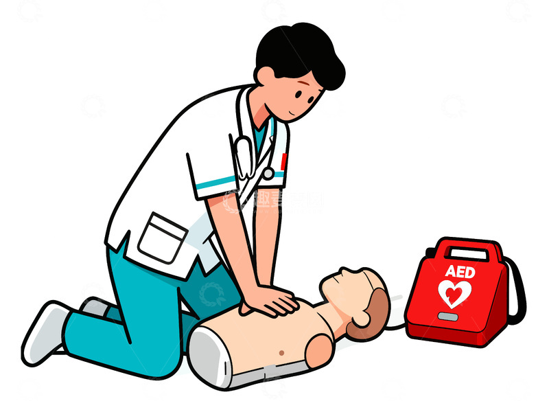 源文件下载【趣麦麦图】急救员实施心肺复苏训练
