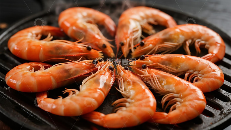 高清大图下载【趣麦麦图】炭火烤制大虾拼盘